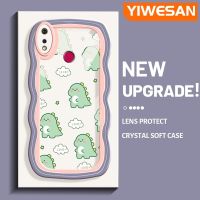 YIWESAN เคสสำหรับ Realme 3 Pro เคส3i Realme ลายการ์ตูนไดโนเสาร์น้อยน่ารักสีสันสดใสเคสโทรศัพท์แบบใสแฟชั่นซิลิโคนกันกระแทกเคสโปร่งใสป้องกันเลนส์กล้อง