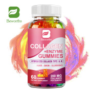 Collagen Enzyme Gummies Hydrolyzed Collagen Type I & III cho Tóc, Da