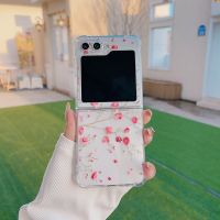 ฝาครอบเคสโทรศัพท์แบบใสดอกไม้ TPONE ฝาหลังป้องกันสำหรับ Samsung Z Filp5 Flip4 Flip3