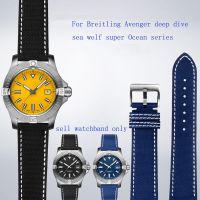 For Breitling Avenger deep dive sea wolf yellow wolf nylon watch band Super Ocean series leather strap 22mm 24mm