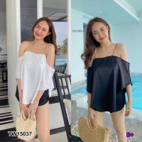 GN15037  **รบกวนสอบถามก่อนสั่งซื้อจ้า**  เสื้อสายเดี่ยวเว้าไหล่สีพื้น