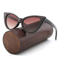 nd Design Fashion Cat Eye Polarized Sunglasses Wood Sun Glasses Female Eyewear Blue Sunglasses case Gafas de sol