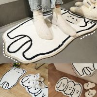 Cartoon Dog Plush Door Mat Non-Slip Anime Animal Area Rug Water Absorbent Bathroom Floor Carpet Foot Pad Kids Bedroom