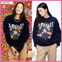 ️แท้ / พร้อมส่ง️ 100% Authentic Mardi Mercredi SWEATSHIRT FLOWERMARDI BLOSSOM NAVY WHITE ของแท้ 100% เสื้อสเวตเตอร์ Mardi Mercredi ลายดอกไม้ สีกรมท่า