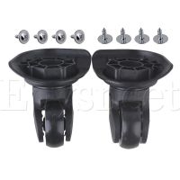 2xBlack DIY Plastic L&amp;R Swivel Caster Wheel for Luggage Suitcase Furniture Protectors Replacement Parts