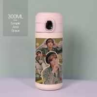 Kpop BTSHARE21 Bangtan Boys Stainless Steel Thermos Cute Mini Water Bottle 300ML Thermal Cup Coffee Travel Mug Christmas Gifts