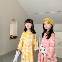 Spring autumn cotton girl casual diamond long sleeve dress baby girls soft comfortable princess dresses