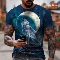 2023 newMen Cool Animal T-Shirt Wolf 3D Printed T Shirt MenWomen Short Sleeve T-shirt