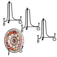 ♚☄﹊ Iron Display Stand Metal Easel Stand for Picture Frame Decorative Plate Book Photo Anti-Slip Display Dish Rack Shelf Home Decor