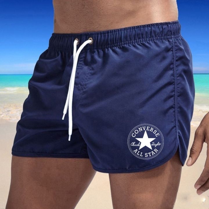 loose-men-shorts-beach-pants-black-and-white-9-color-swimming-trunks-star-print
