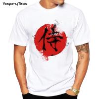 Vagarytees Samurai Kanji Symbol T Shirt Men Fashion High Quality T-Shirt Casual White Print Male Tops Men Tees Short Sleeve