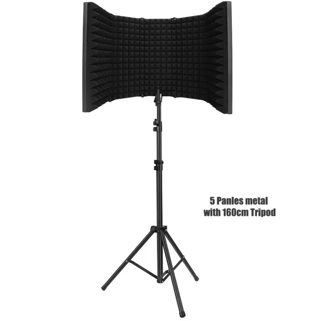 Microphone Isolation Shield 3 Panel With Stand SoundProof Plate