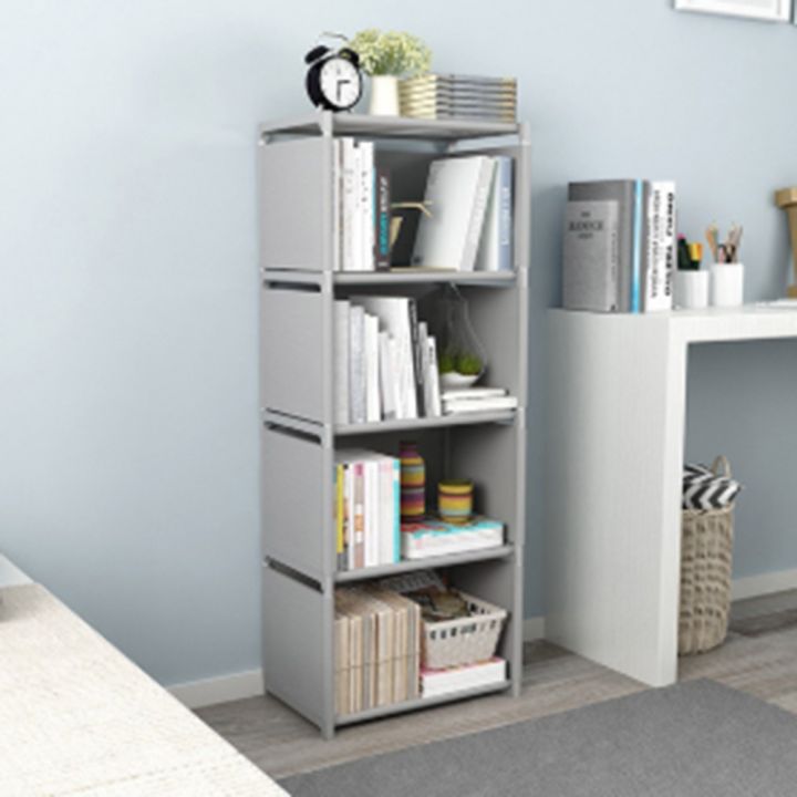 non-woven-fabric-simple-bookshelf-stainless-steel-easy-moving-assembled-shelf-clothes-toys-rack-bookcase-home-decoration-holder