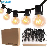 SOLLED G40 Led String ไฟ E12สวนกลางแจ้ง25หลอดไฟ Fairy ไฟสำหรับปาร์ตี้สวนระเบียง Patio Yard Decor