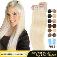 MRS HAIR Tape In Hair Extensions Human Hair Natural Adhesive Double Side Blonde Tape On Hair ExtensionTape Ins 4x0.8cm 12-24inch Wig  Hair Extensions