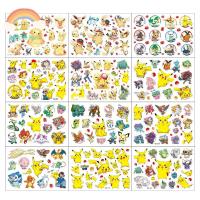 TINGTIAN สติกเกอร์รอยสักการ์ตูน Pikachu กันน้ำตุ๊กตาขยับแขนขาได้เด็กสติกเกอร์ของเล่นปาร์ตี้รอยสักชั่วคราวเด็กของขวัญวันเกิด