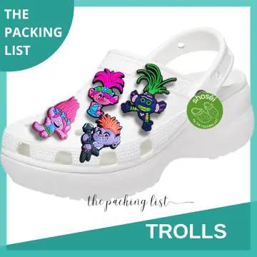 Single sale 1pcs Trolls Cartoon Series PVC Shoe Charms Accessories Shoe  Decorations for Croc Jibz Unisex Party Gifts