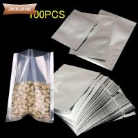 JINXUANE 100PCS เงิน อุปกรณ์ครัว เกรดอาหาร ถุงซีลความร้อน กระเป๋าเก็บของ เครื่องซีลสูญญากาศ ถุงอลูมิเนียมฟอยล์