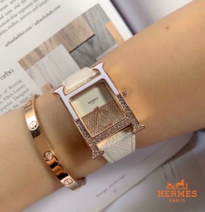 นาฬิกาข้อมือ-hermes-นาฬิกาสายหนัง-ขนาดหน้าปัด-26-mm-สินค้ามีถ่าน-ผ้าเช็ค-ถุงผ้าแถมให้นะคะ