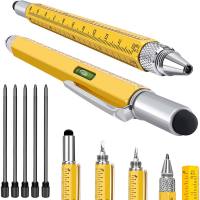 Multi-function tool pen creative 6-in-1 screwdriver level graduated pen touch screen head pen