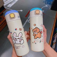 ลดแรง?แก้วเก็บความเย็นลายการ์ตูน 350/500ML มีตัวล็อคฝาป็อบอัพ แก้วเก็บอุณหภูมิการ์ตูน YCBW537/420ML