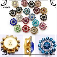 JKIMNAD 10PCS 14mm DIY ที่เป็นประกาย รูปดอกไม้ เครื่องประดับหมวก หินแก้วคริสตัล ปุ่ม Rhinestone ตกแต่งเสื้อผ้า