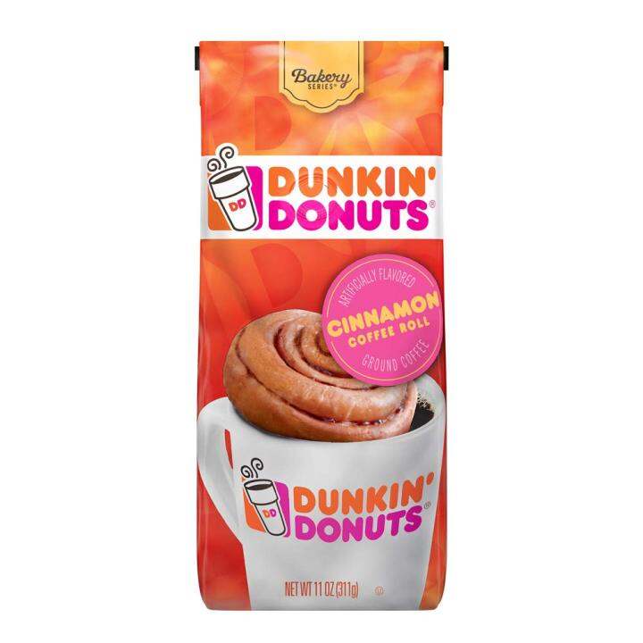 Dunkin' Donuts Cinnamon Coffee Roll Flavored Ground Coffee, 11Ounce