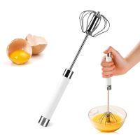 ◆┅ Semi-automatic Egg Whisk Egg Beater Stainless Steel Balloon Wire Whisk Baking Blender Egg Frother Milk Beater