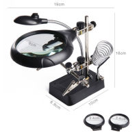 5 LED Welding Magnifying Glass Auxiliary Clip loupe Magnifier Hand Soldering Solder Iron Stand Holder Station 2.5X 7.5X 10X Lens