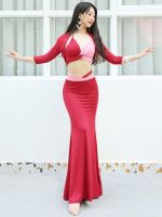 【YD】 Dancing Woman Costume Belly Dancer Jazz Color Matching Outfit Performance Bandage Set