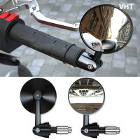 2Pcs Pair Motorcycle Rearview Handle Bar End Mirrors Moto Accessories 16mm Universal Motorbike Handlebar Round Convex Mirror Mirrors