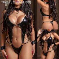 【CW】✘♧  Bodysuit Oversized Patent Leather Catsuit Tempting Sleepwear Handcuffs Night