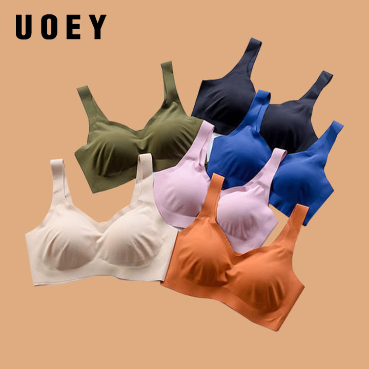 UOEY comfort ladies underwear sports women bra push up plus size wireless  bralette sexy bra with foam non wire seamless