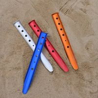 6 pcs 31cm Aluminum U-Shaped Tent Nail Tent Stakes Snow Peg Sand Peg for Outdoor Camping Hiking Beach Ground Tent Accessories Drawstring Bags