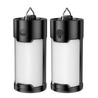 2pcs Rechargeable Camping Lantern Tent Light Portable Emergency Night Market Lights Hanging Lantern Waterproof Camping Light