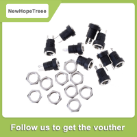 NewHopeTreee 10pcs DC-022B แหล่งจ่ายไฟ JACK SOCKET FEMALE PANEL MOUNT Connector 5.5*2.1mm