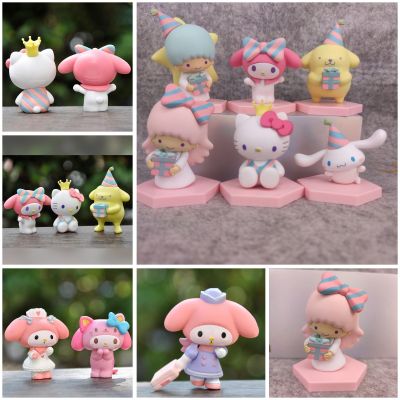Kuromi Hellokitty Sanrio 6pcs Littletwinstars Figure Cake Decoration Ornaments