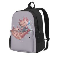 【LZ】♈✣✶  Sacos de escola para meninas adolescentes sacos de viagem do computador portátil axolotl inspirredaxolotl jogos de vídeo bonito axolotl animal bonito