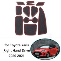 รถยนต์ Toyota Yaris กระดาษรองแก้วร่องประตูกันเสื่อกันลื่น2021รุ่นของญี่ปุ่นอุปกรณ์เสริมรถยนต์รองช่องใส่โทรศัพท์