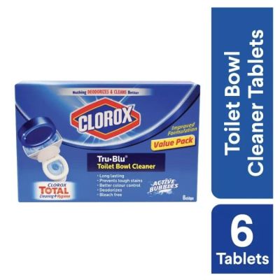 CLOROX toilet bowl cleaner 🔥เม็ดใหญ่50gm.×6ก้อน ดับกลิ่น​ ขจัดคราบฝังลึกชักโครก tru blu