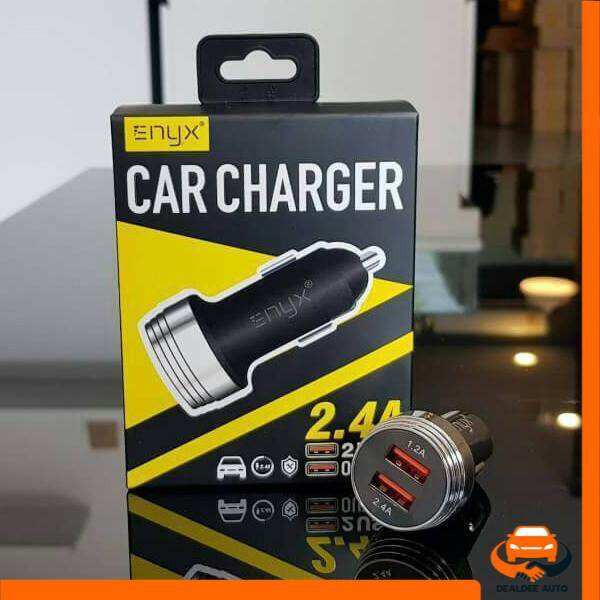 enyx-car-charger-24a-2-usb-มีระบบตัดไฟในตัวชาร์จไฟได้อย่างเสถียรและปลอดภัย-มีพอร์ทชาร์จเร็ว-24-a-ได้การรับรองมาตรฐานสากล-คุณภาพดี