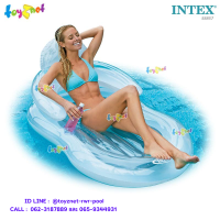 Intex  แพยาง เป่าลม มีพนักพิง โฟลติ้งคอมฟอร์ท (สีเทาใส) 1.55x0.97 ม. รุ่น 58857