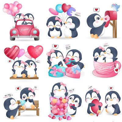 Cartoon Penguin Christmas Valentines Day Cutting Dies and Clear Stamps For DIY Scrapbooking/Card Making/Album Decorative Crafts  Scrapbooking