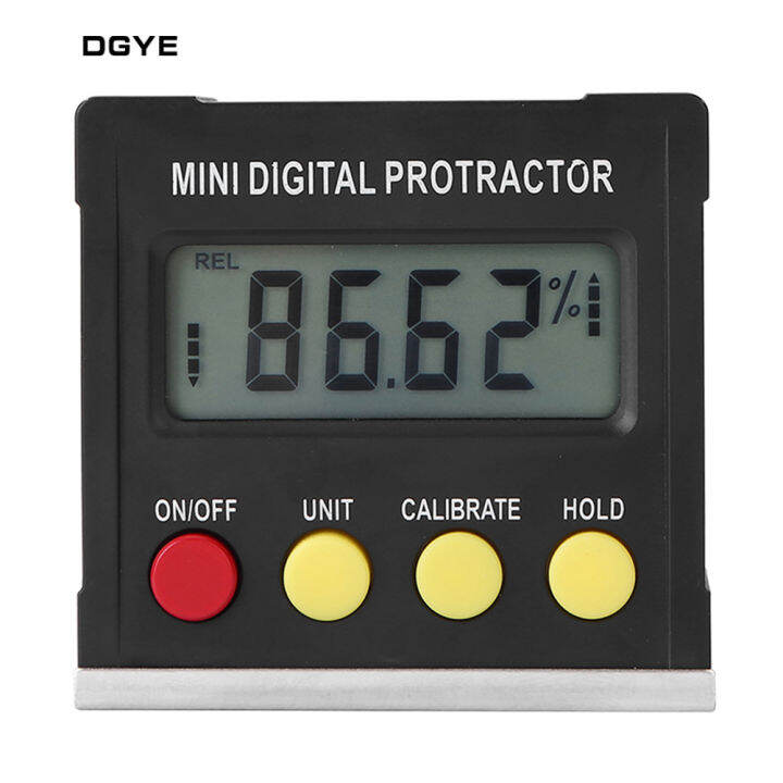 Dgye 360 Degree Mini Digital Protractor Inclinometer Electronic Level Magnetic Base Box Measure 3358