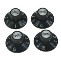 KAISH Set of 4 Witch Hat Knobs with Set Screw 2 Volume 2 Tone 72 for Telecaster Custom or Amplifiers