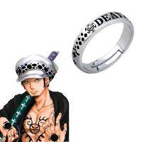 Anime One Piece Trafalgar D Water Law Rings Cosplay Straw Hat Design Ring Adjustable Unisex Jewelry Prop Accessories Gift