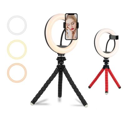 ☂☼ Tycipy 20cm Studio Ring Light 84pcs LED full light Photography selfie Lights with Sponge Tripod Phone Holder Yutube Vlog Video