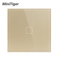 [HOT GELLXKOWOIGHIO 527] MiniTiger Eu/uk Standard1 Gang 1 Way Wall Touch Switch แผงสวิตช์แก้วคริสตัลสีขาว220-250V เท่านั้น Touch Function