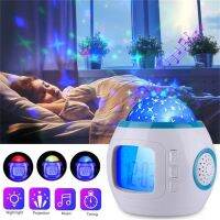 【CC】✻  Music Alarm Star Projection Color Change Bedside Night With Calendar Thermometer Snooze Function