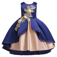 3 4 5 6 7 8 9 Years Girls Dress Summer Flower Embroidered Fashion Christmas Wedding Party Dress Birthday Gift Children Clothing